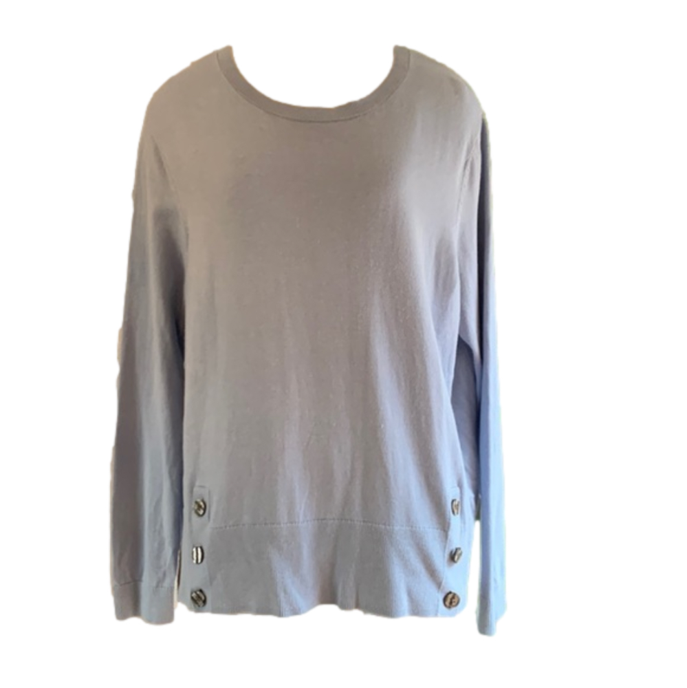 J Jill XL light blue sweater with front button detail